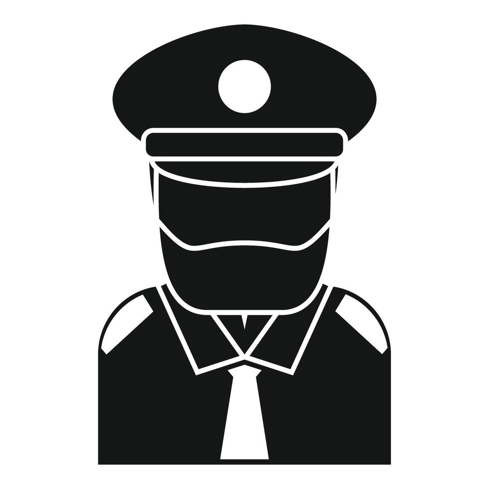 Bearded security guard wearing uniform standing vector