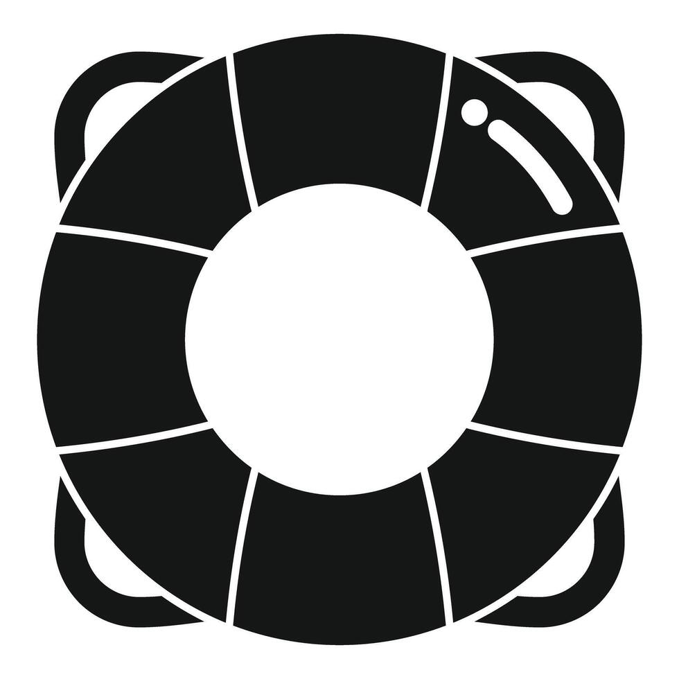 Black and white lifebuoy floating on water providing safety and rescue vector