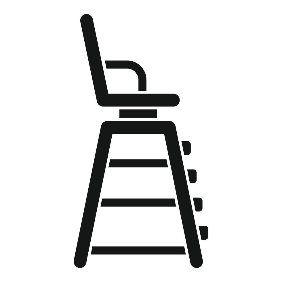 Referee chair with steps icon showing side view vector