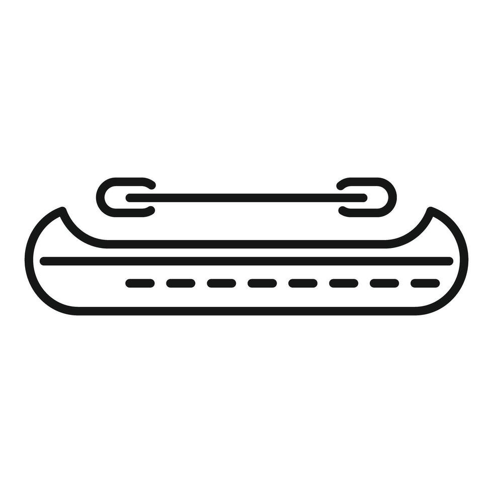 Wooden canoe with paddles for rowing on water icon vector