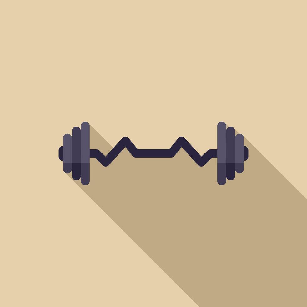 Heavy barbell is casting a long shadow on a plain background vector