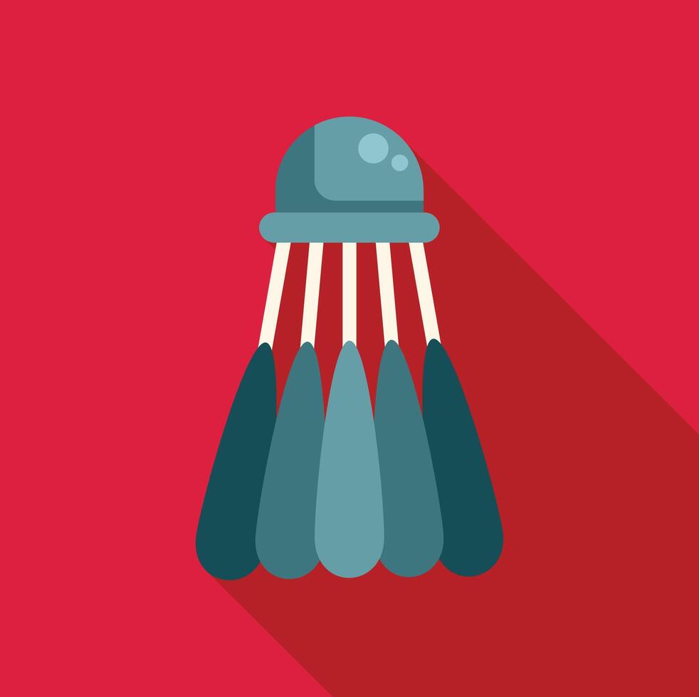 Blue shuttlecock falling with motion blur on red background vector