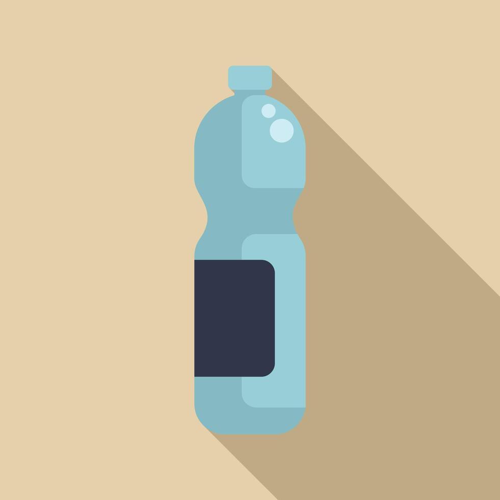 Plastic water bottle with blank label casting long shadow vector