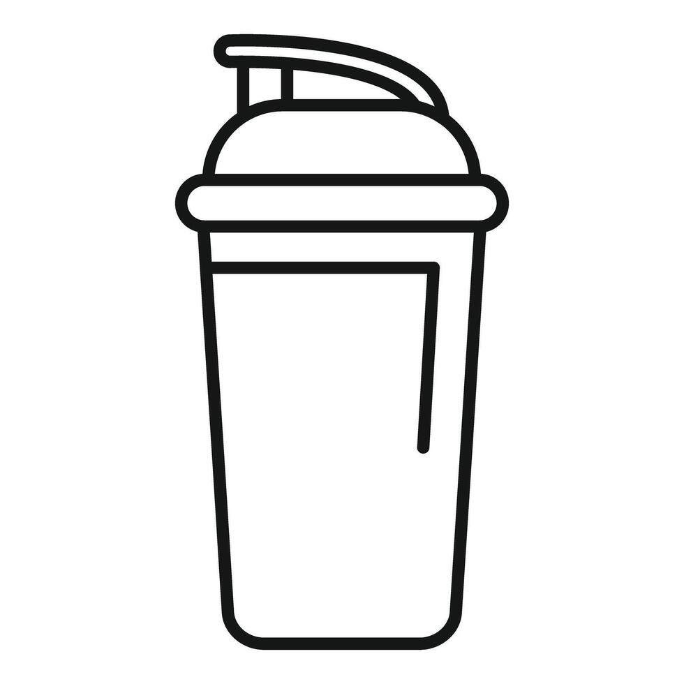 Sport nutrition shaker icon, outline style vector