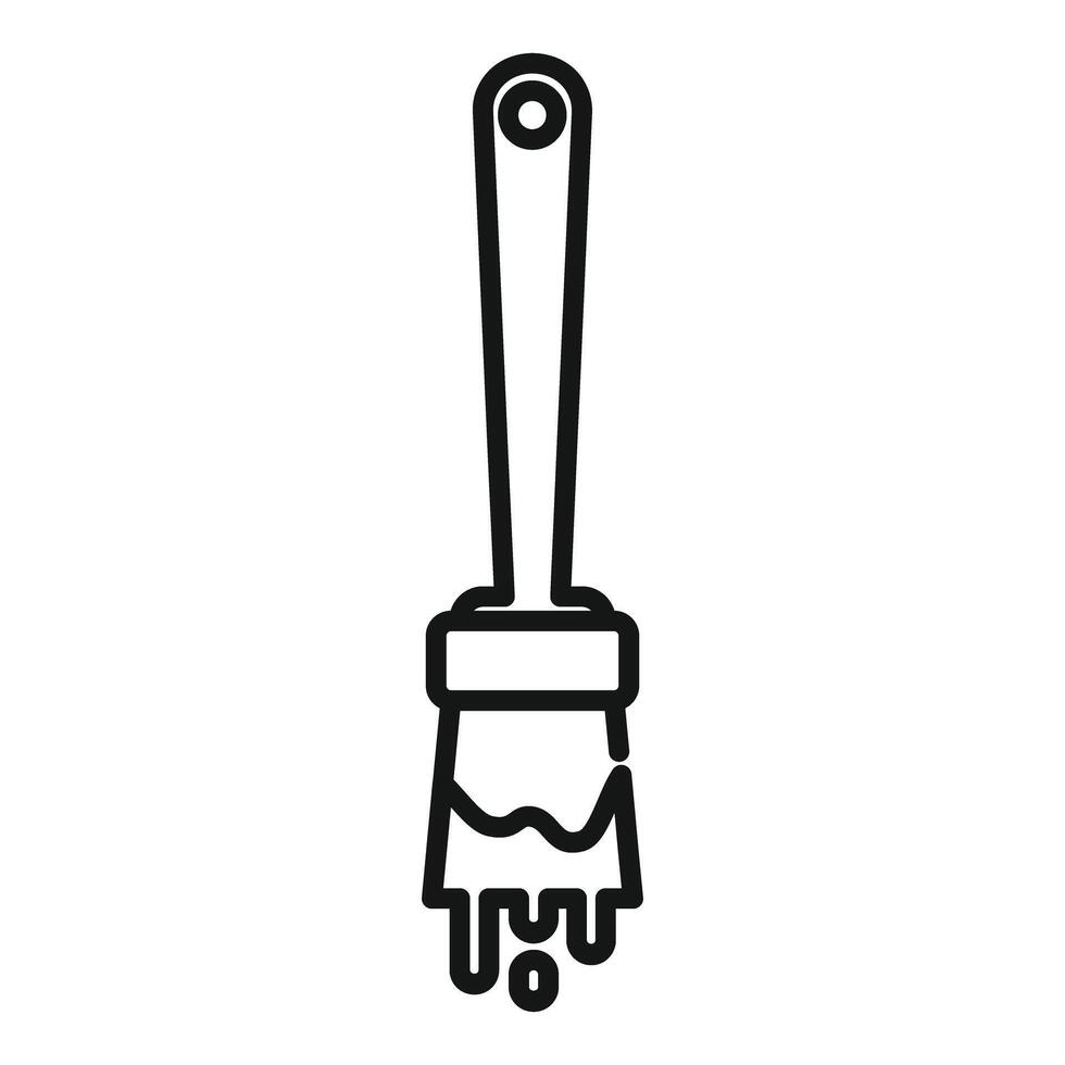 Paint brush dripping with black paint minimalist icon vector