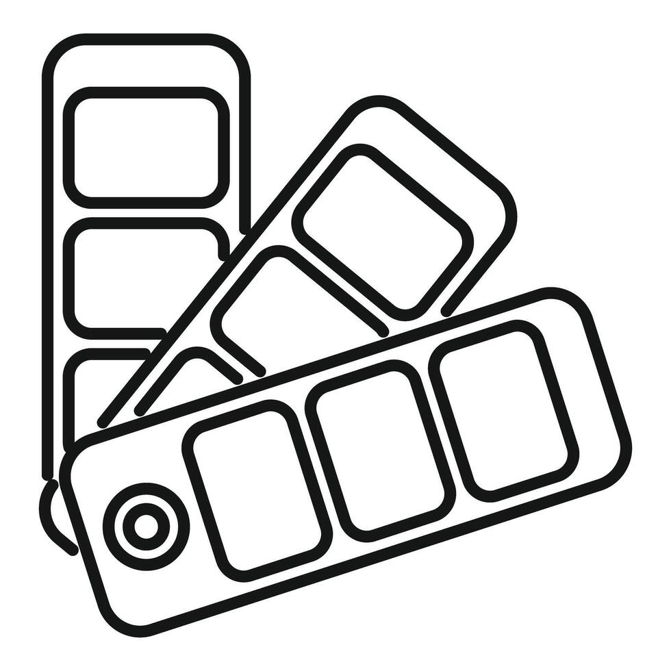 Designer holding color palette choosing color for design project vector