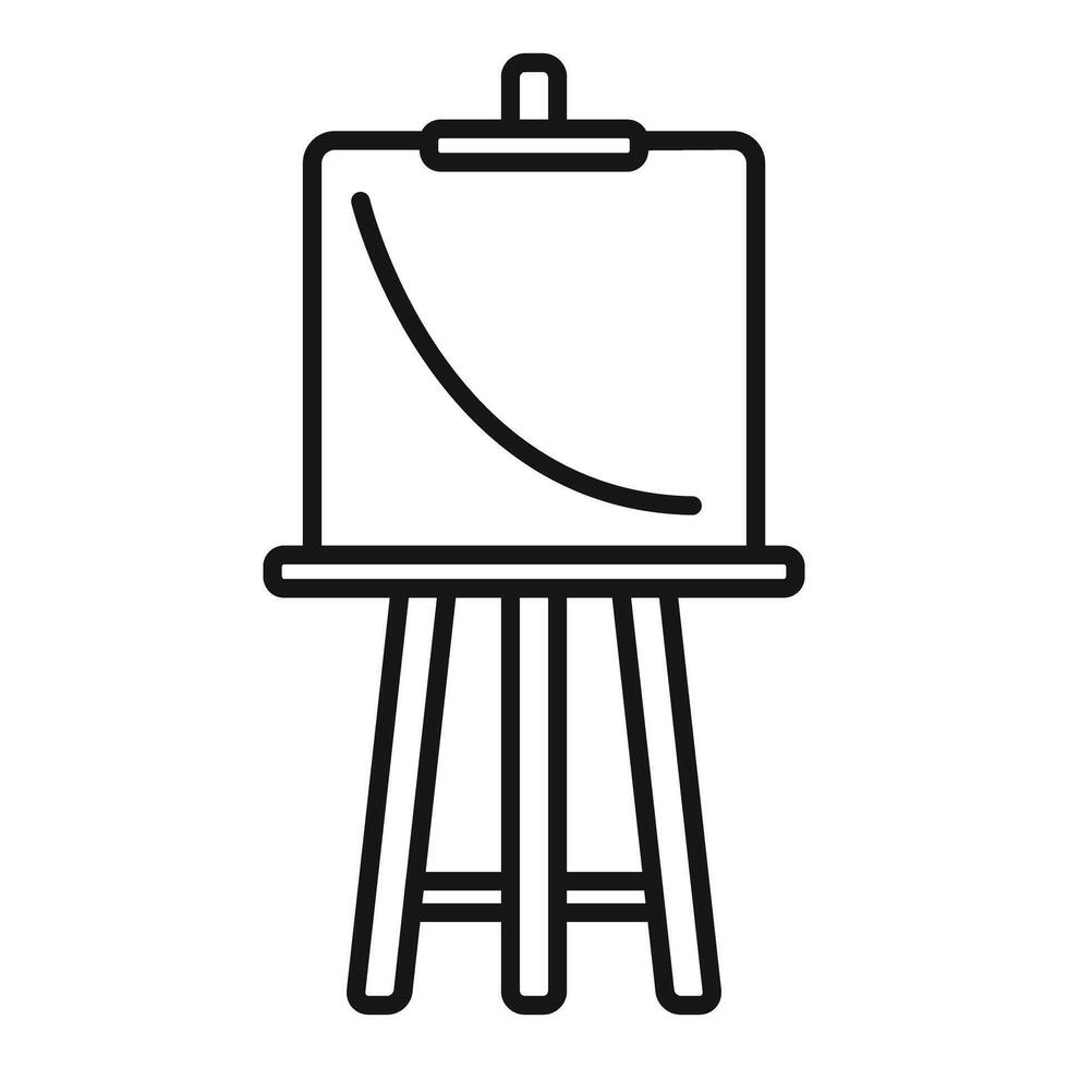 Flipchart with decreasing graph presenting business results vector