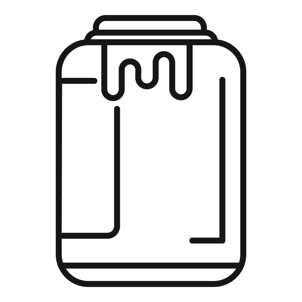 Honey jar dripping with sweetness line icon vector