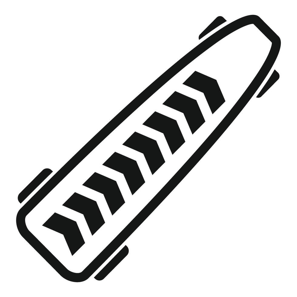 Modern electric longboard showing battery indicator icon vector