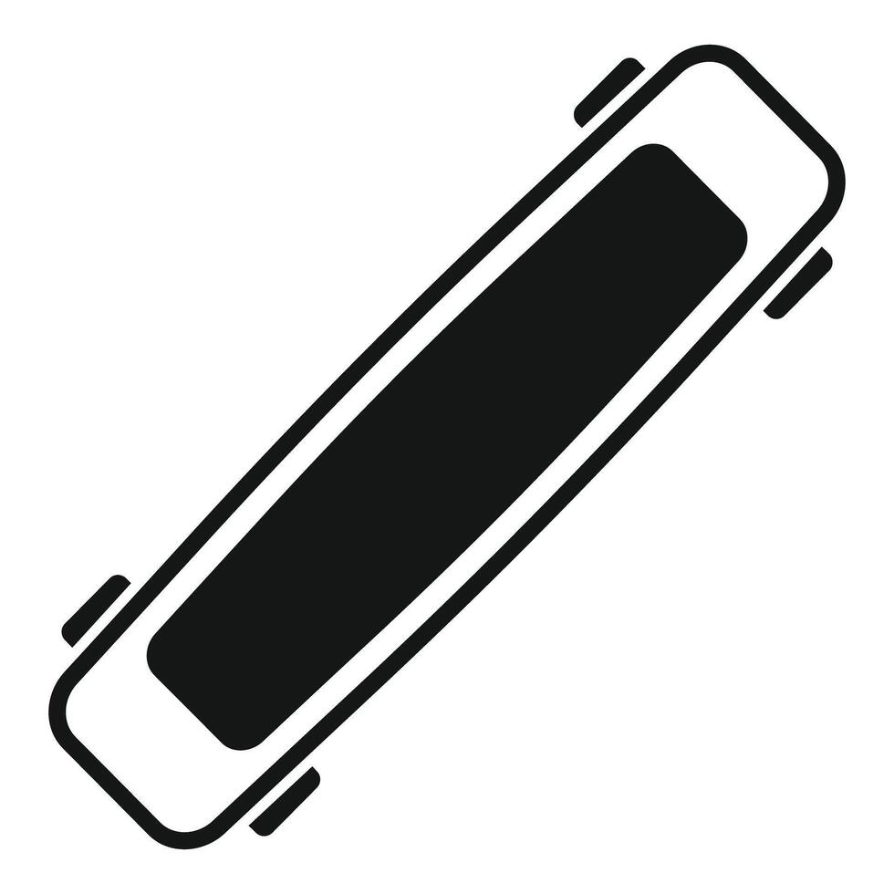 Black longboard for extreme tricks and city skating vector
