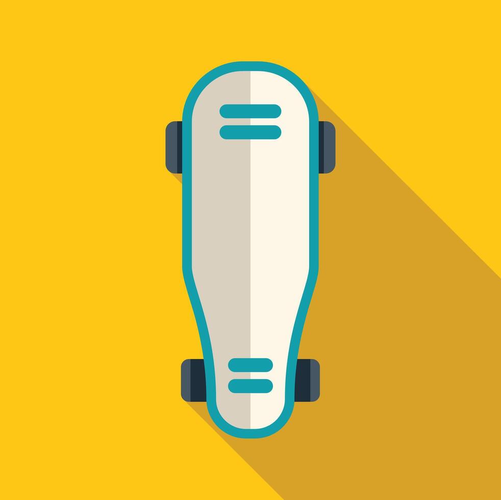 White longboard skateboard standing on yellow background vector