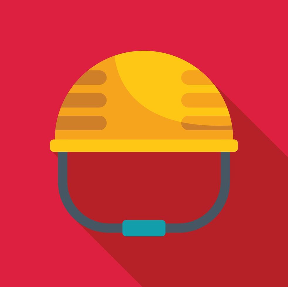 Yellow helmet with strap for building site or industrial work vector