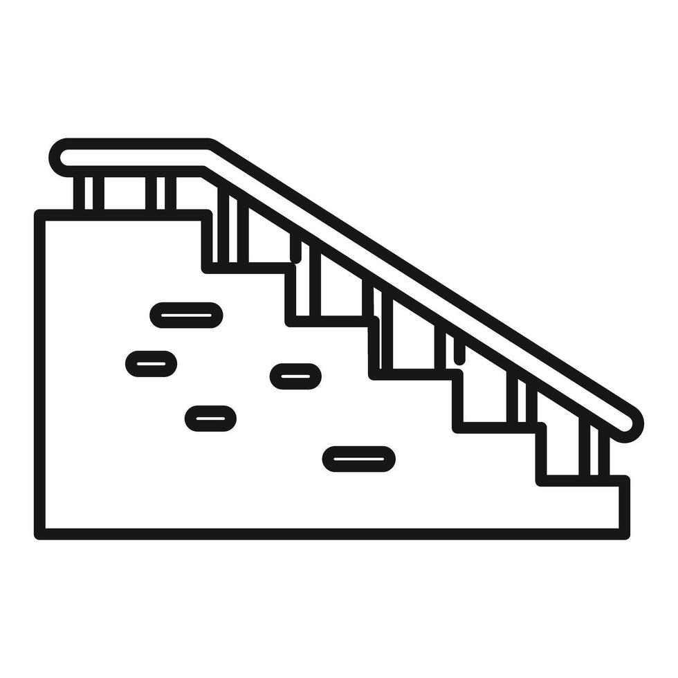Concrete staircase leading upwards with railing vector