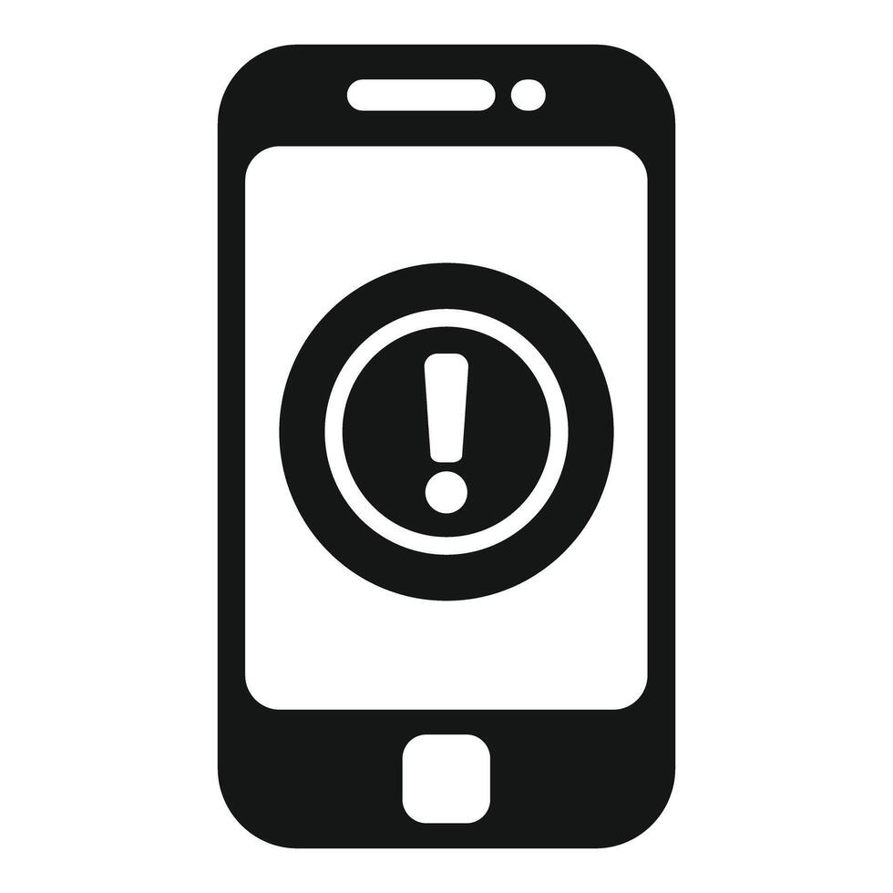 Smartphone showing exclamation point warning icon vector