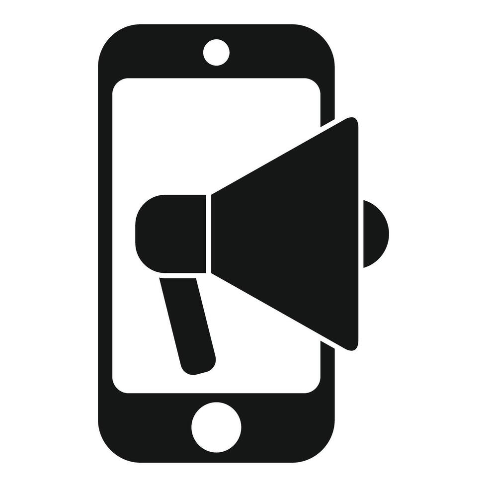Smartphone showing megaphone announcing promotion advertisement vector