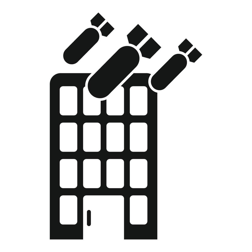 Three bombs falling on building during wartime vector