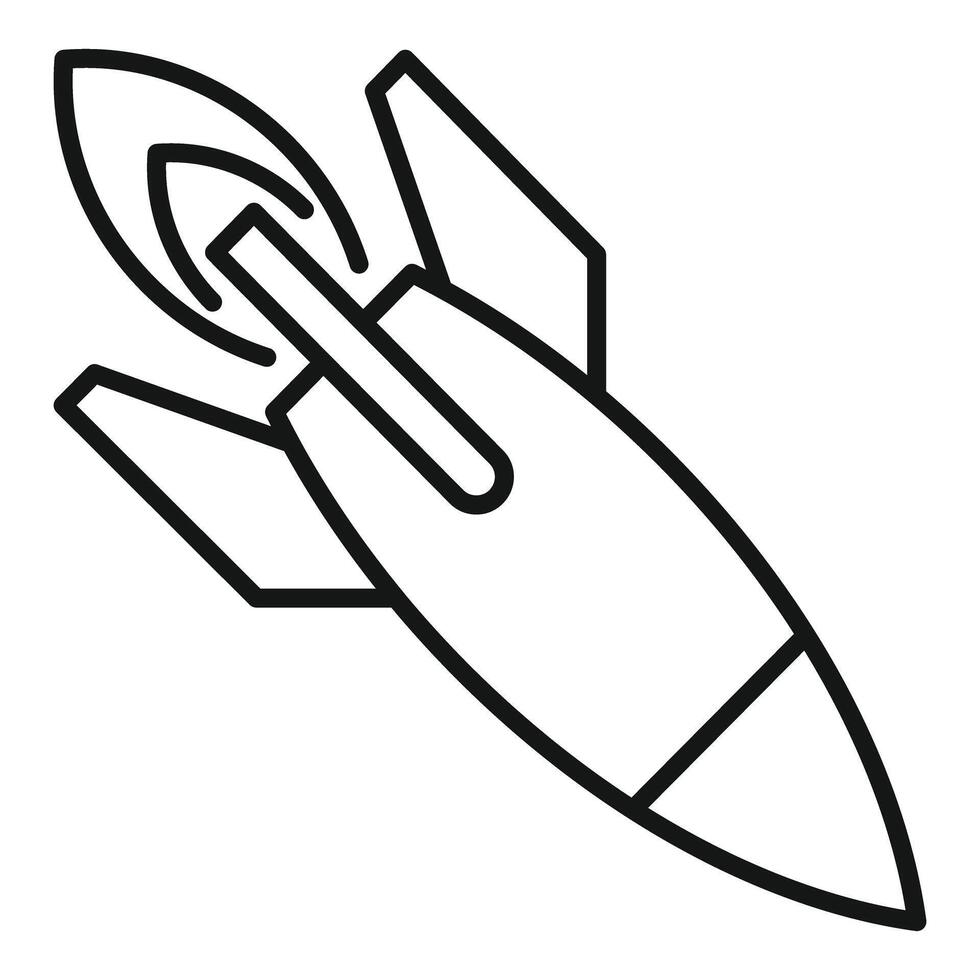 Nuclear missile rocket blasting off leaving fire trail vector