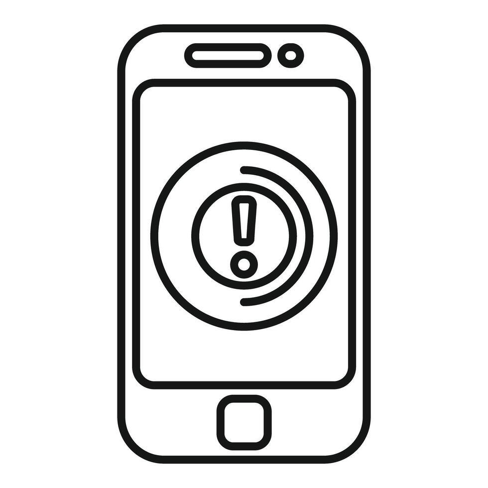 Smartphone showing warning message icon on screen vector
