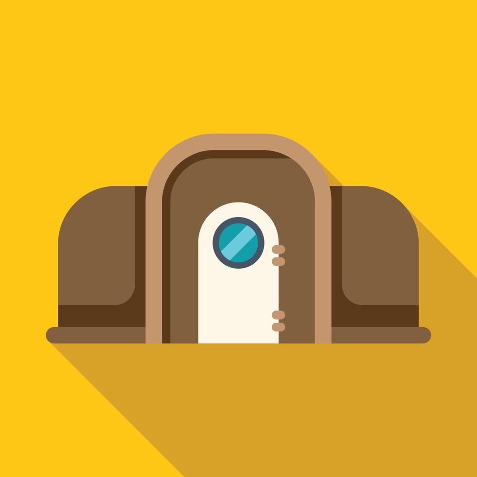 Underground house with round door is representing modern housing solution vector