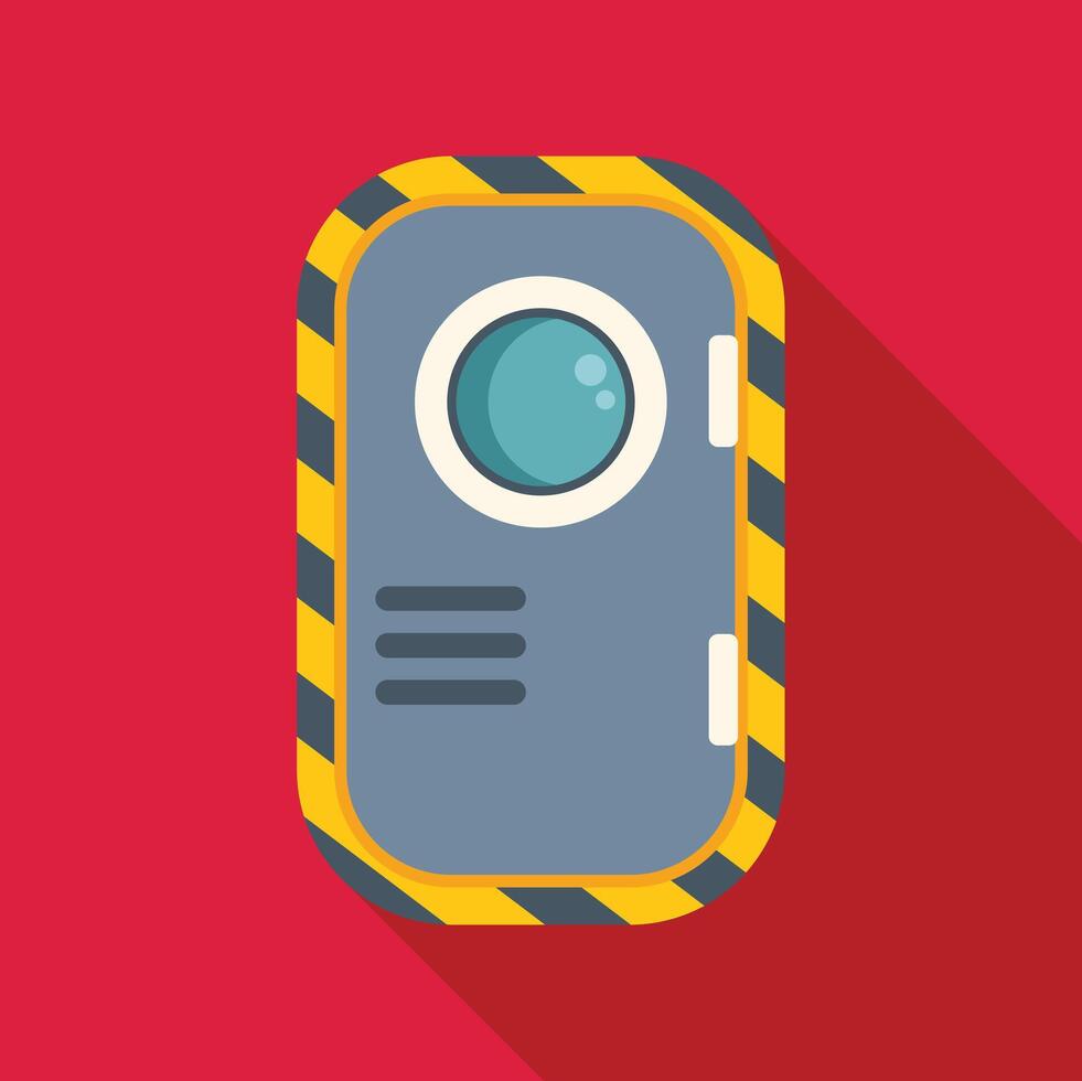 Spaceship door leading to another world vector