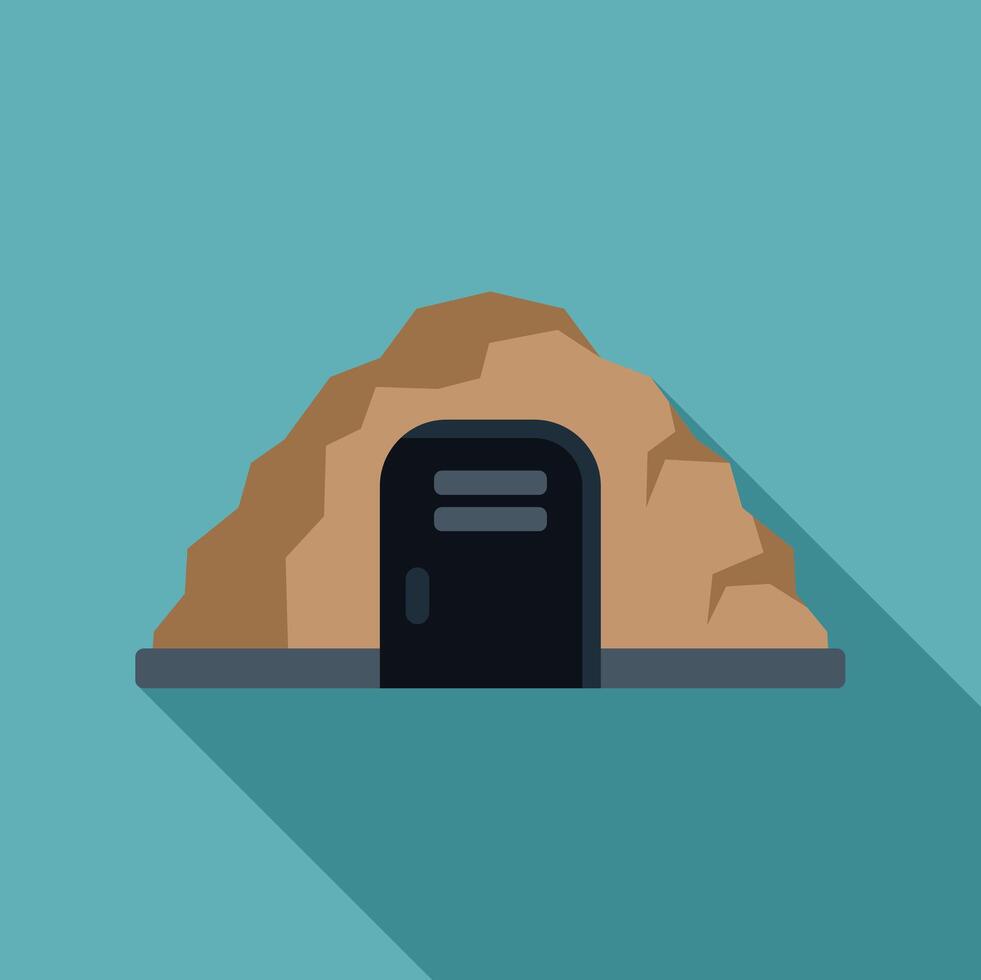 Bunker entrance under mountain representing protection and safety vector