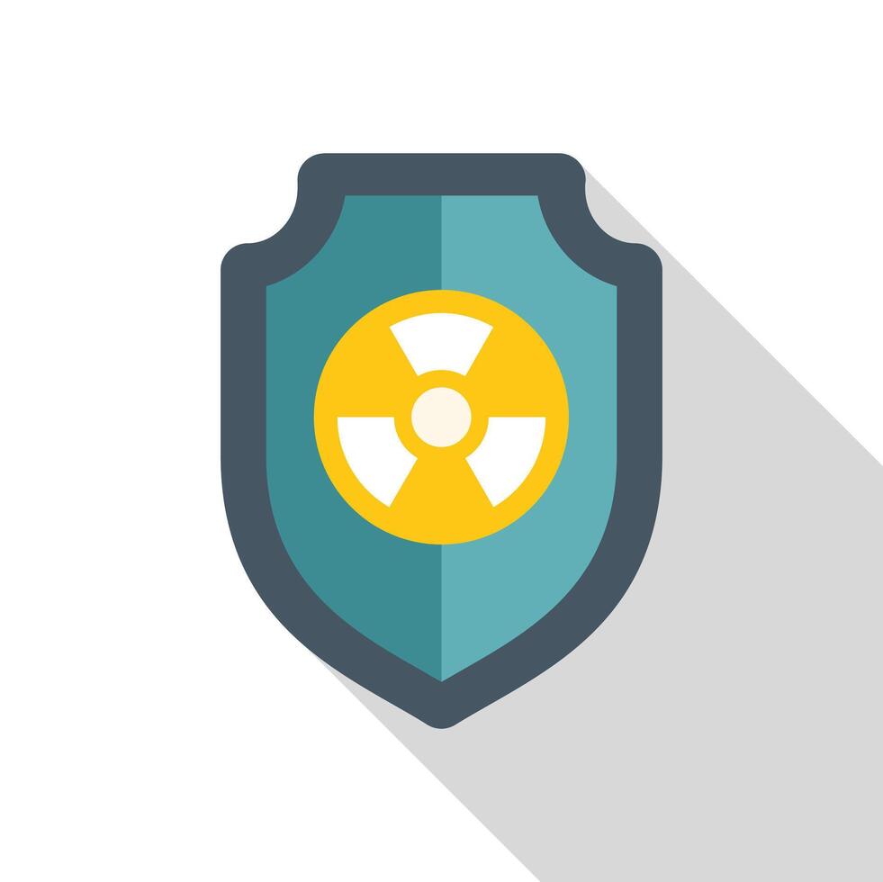 Shield protecting from radioactive hazard symbol presenting danger for health vector