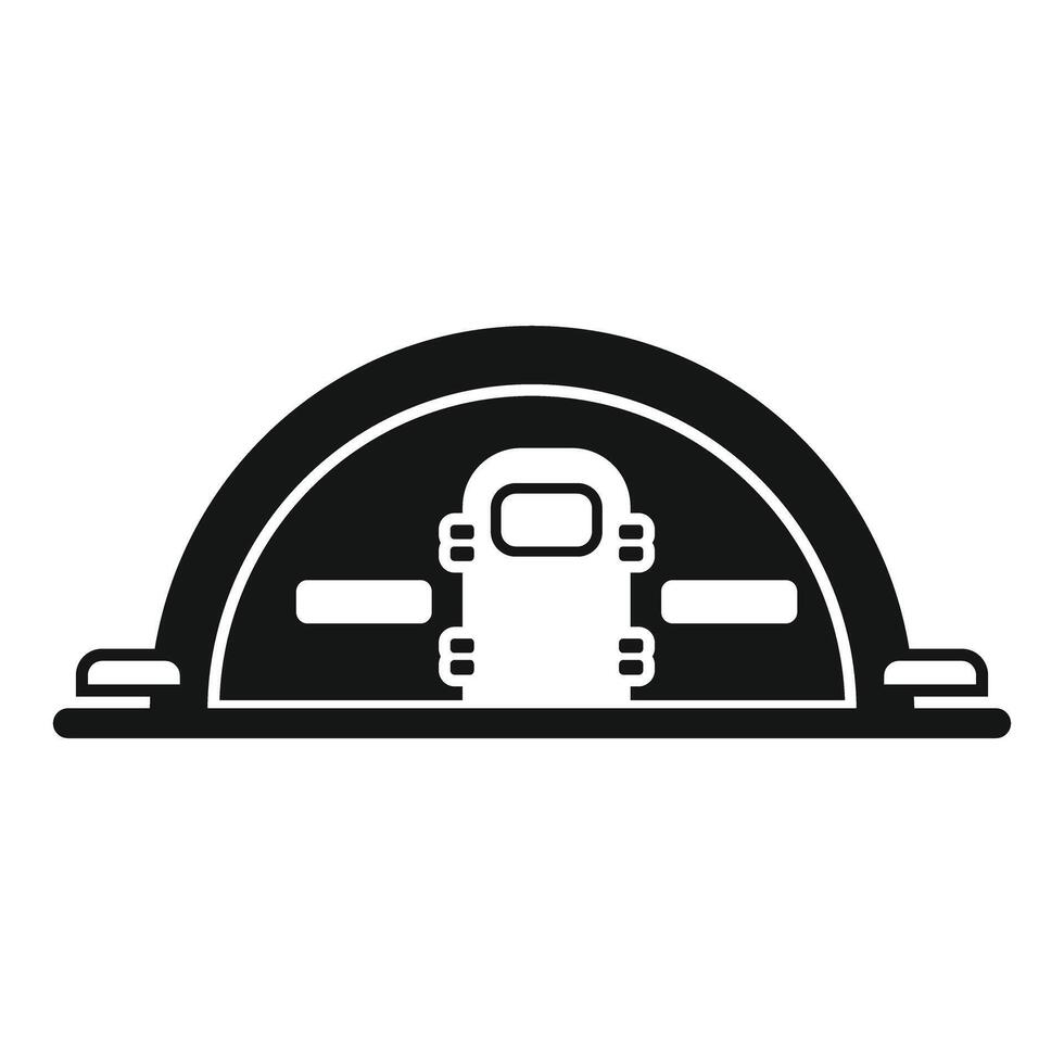 Military hangar building for aircraft storage icon vector