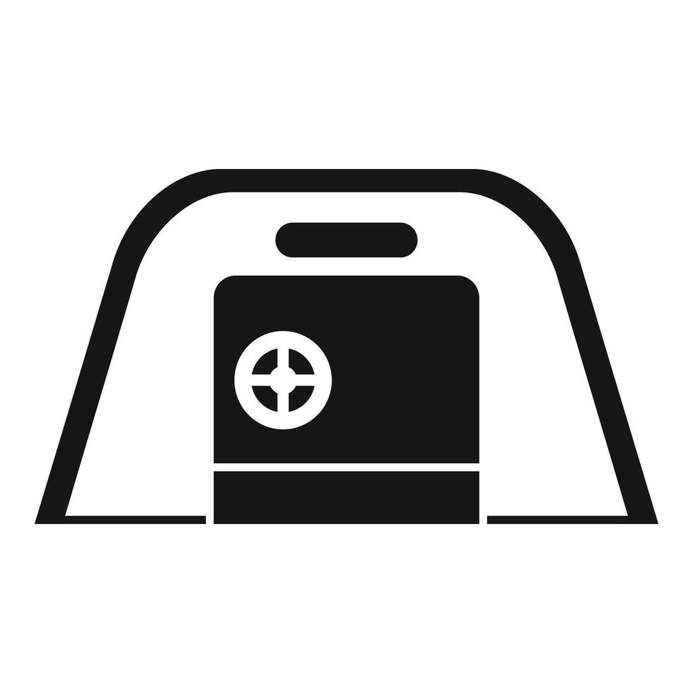 Military bunker protecting from bombing icon simple style vector