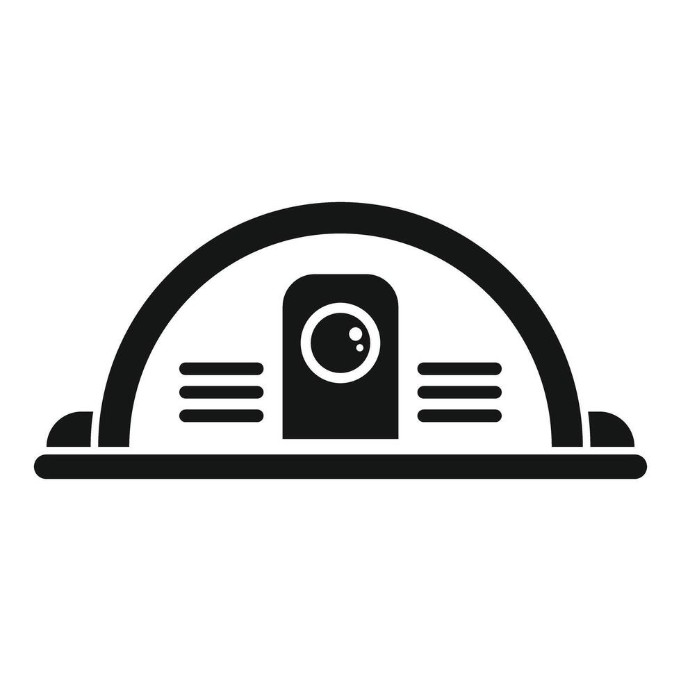 Smart robot vacuum cleaner cleaning using camera icon vector