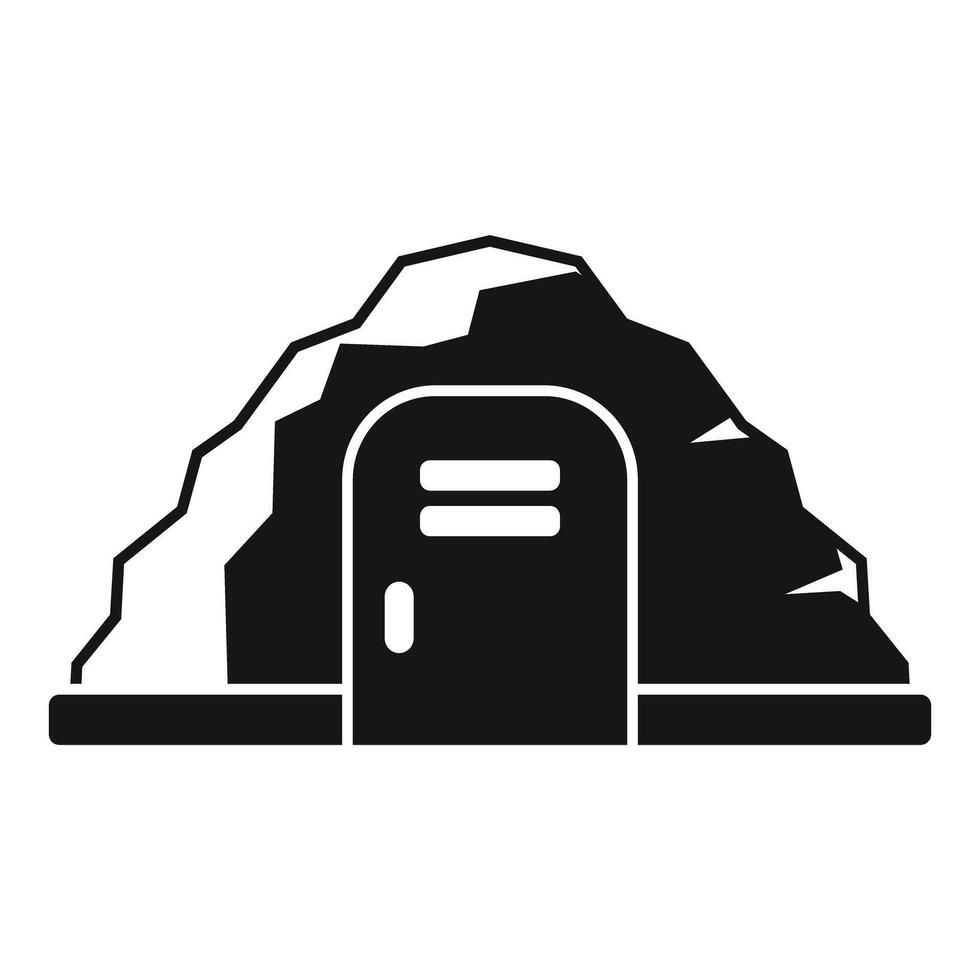 Secret bunker entrance hidden in mountainside providing security and protection vector