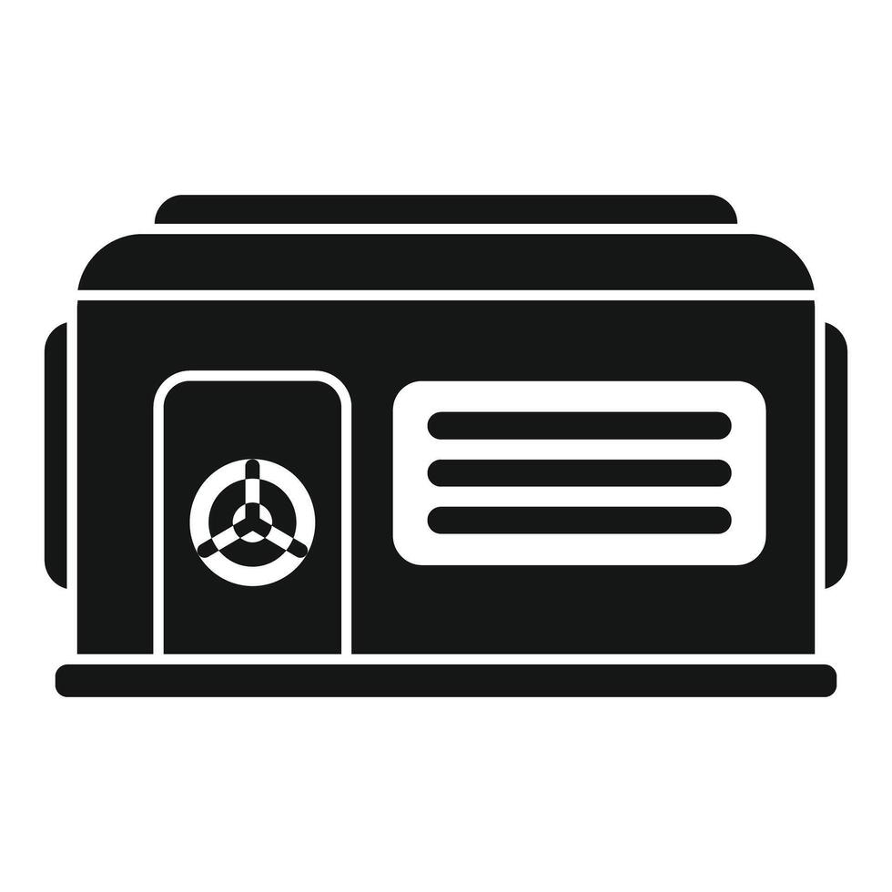 Portable diesel generator supplying electricity during power outage vector