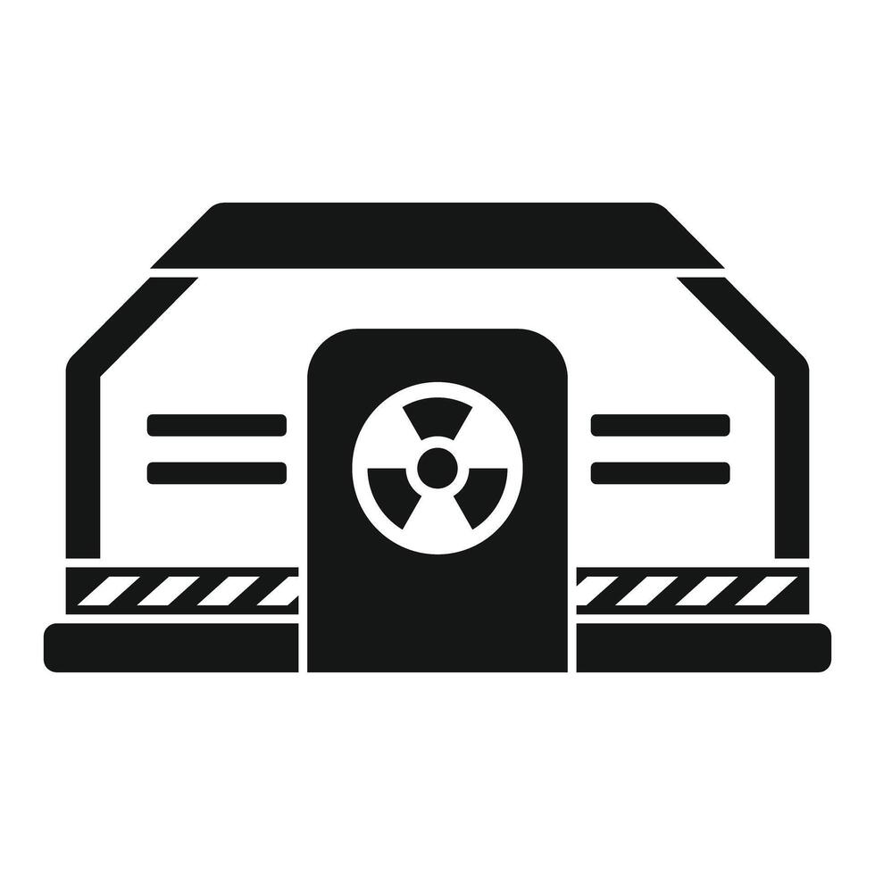 Nuclear power plant building generating clean energy icon vector