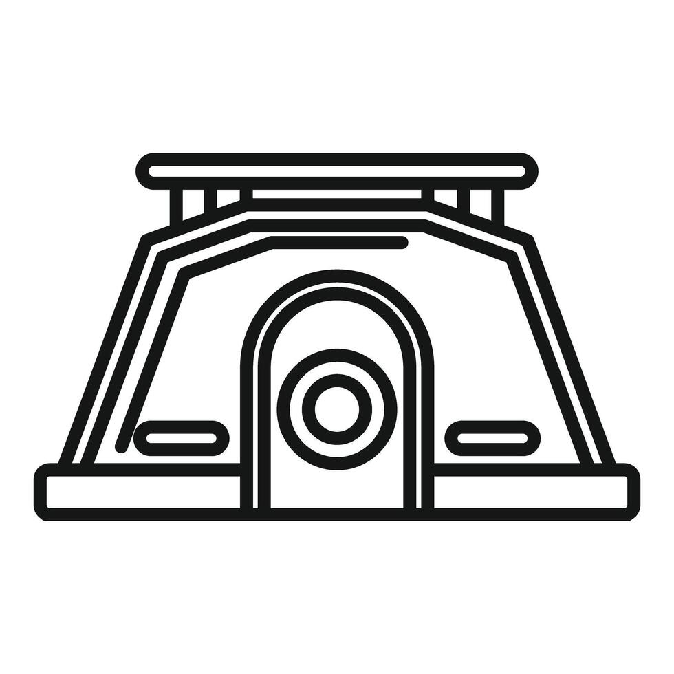 Bunker with round door icon, outline style vector