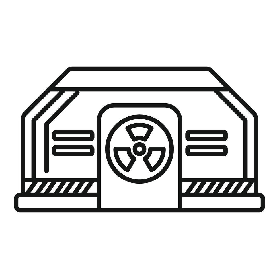 Nuclear power plant building generating clean energy line icon vector
