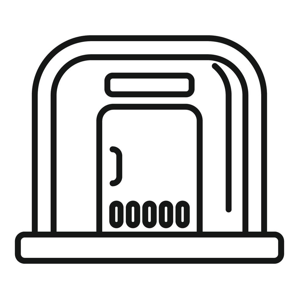 Security gate protecting entrance with digital code panel vector
