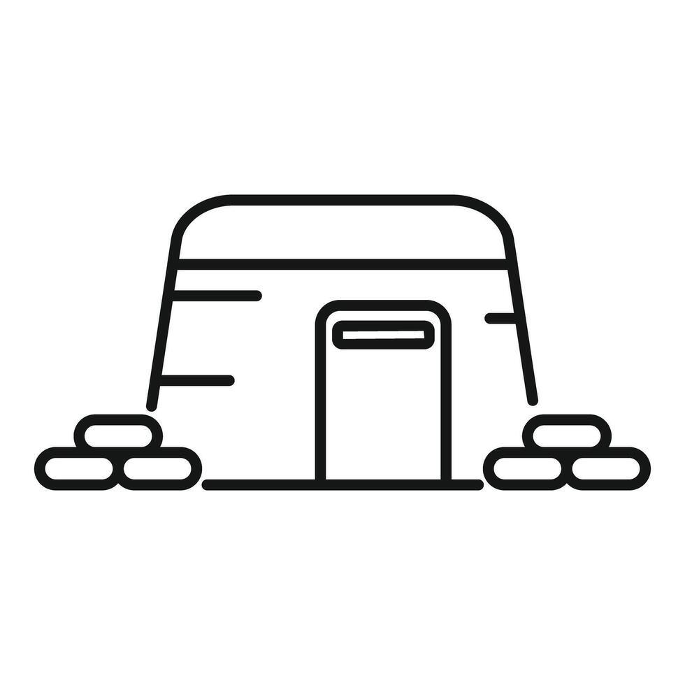 Underground concrete bunker protecting from war attack vector