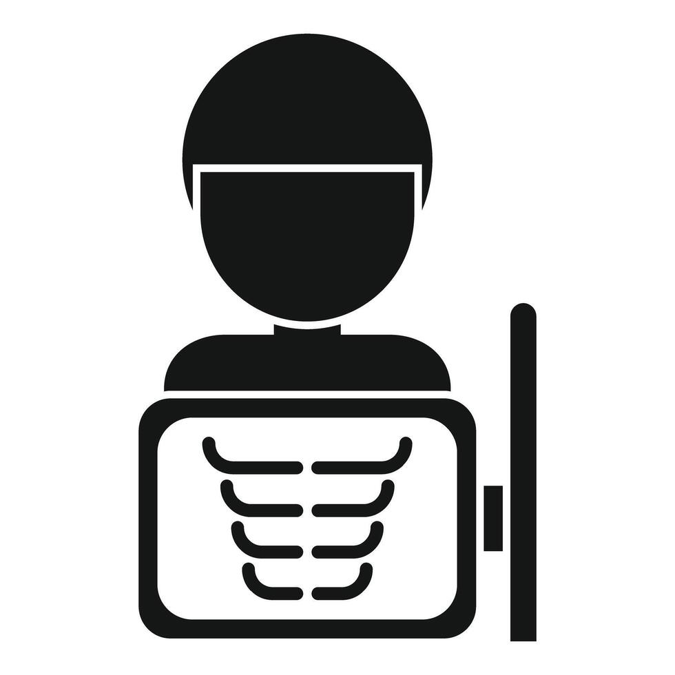 Simple icon of a doctor analyzing a chest x ray vector