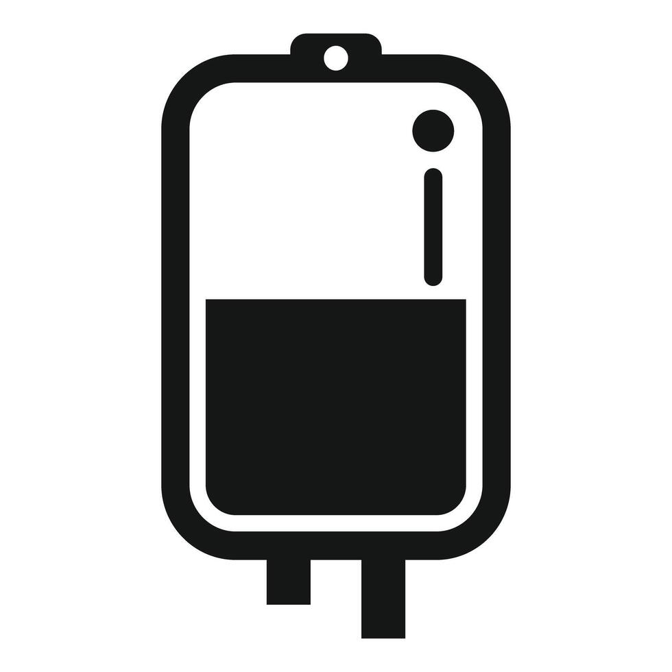 Blood bag icon representing transfusion and donation vector