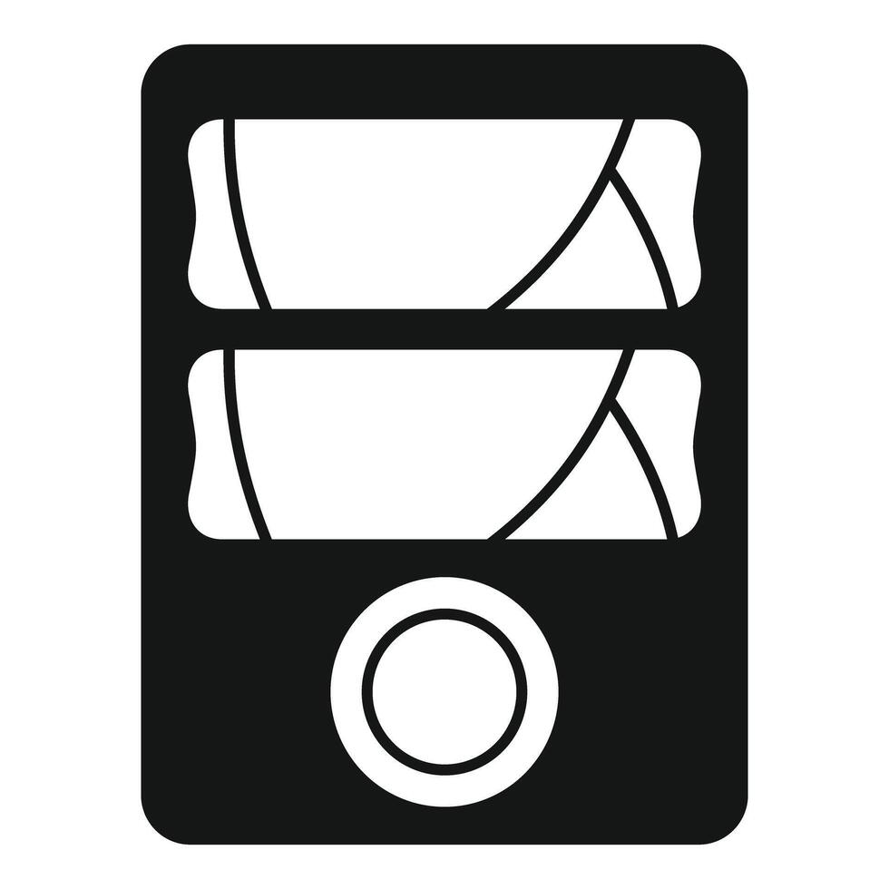 Black symbol of computer system unit with two drives vector