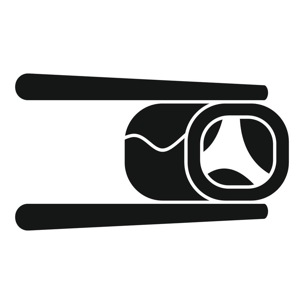 Chopsticks holding delicious fresh japanese sushi roll icon vector