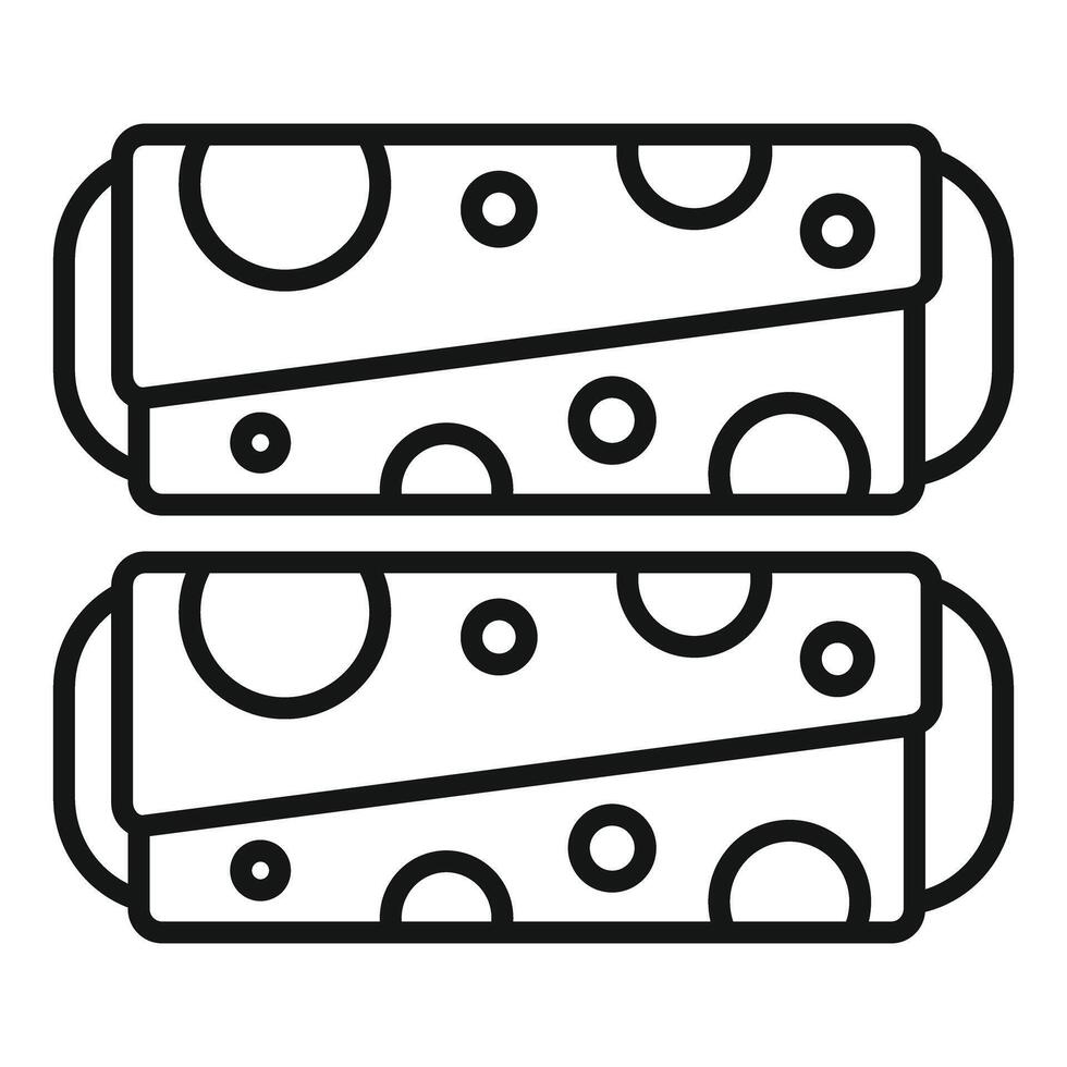 Two swiss rolls with cream filling covered with chocolate glaze vector