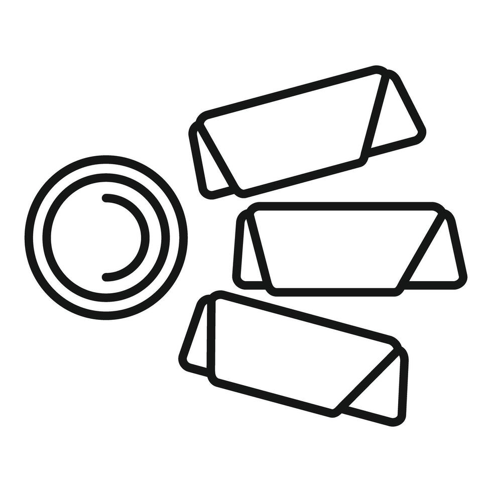 Spring rolls with sauce icon, asian food thin line illustration vector