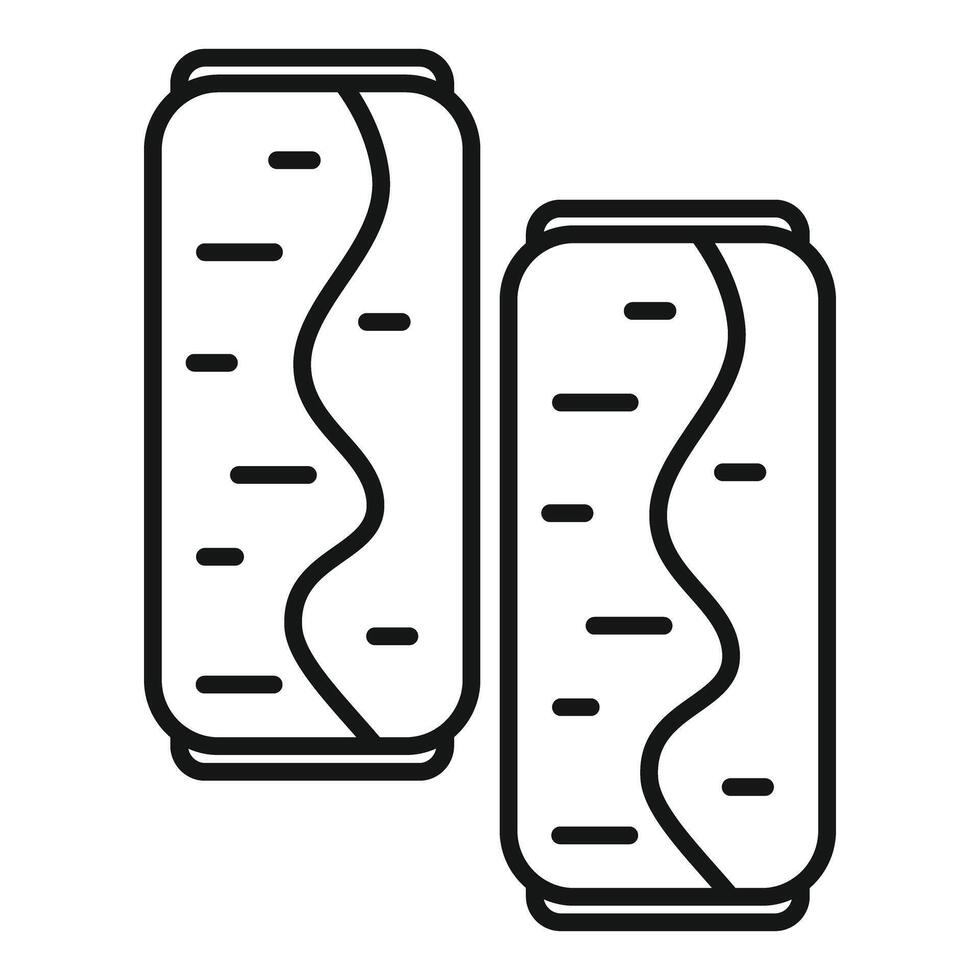 Two cold soda cans are waiting to be opened on white background vector