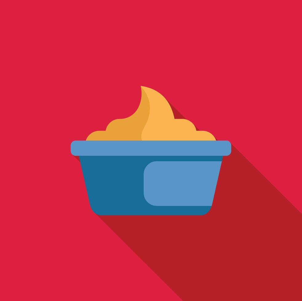 Bowl filled with delicious hummus minimalist illustration vector