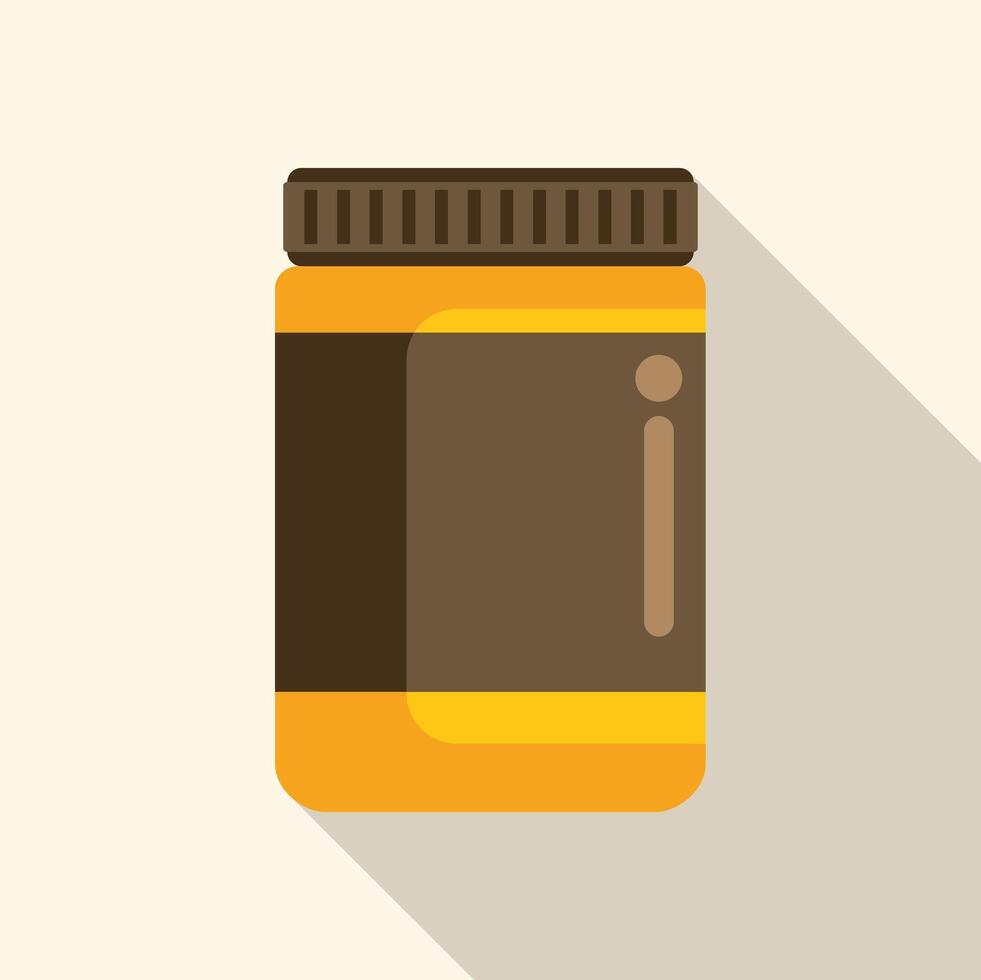 Closed jar with brown label is standing on white background vector