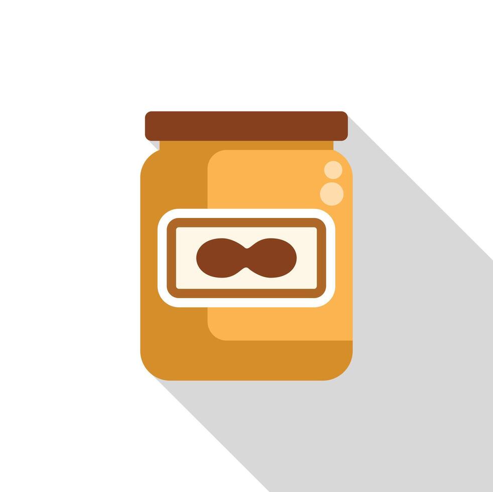 Jar of peanut butter with label showing two peanuts inside vector