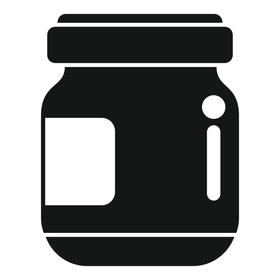 Black glyph style food preservation jar icon showing storage container for pickles, jams, and preserves vector