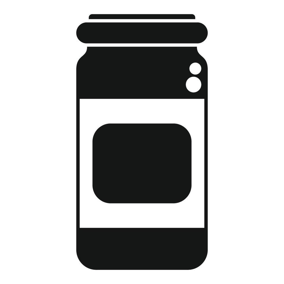 Black jar with blank label for preserving showing storage vector