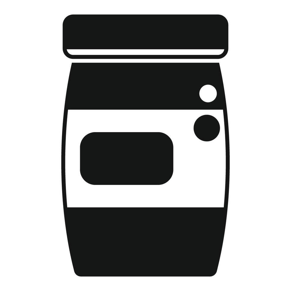 Closed jar with blank label for preserving food vector