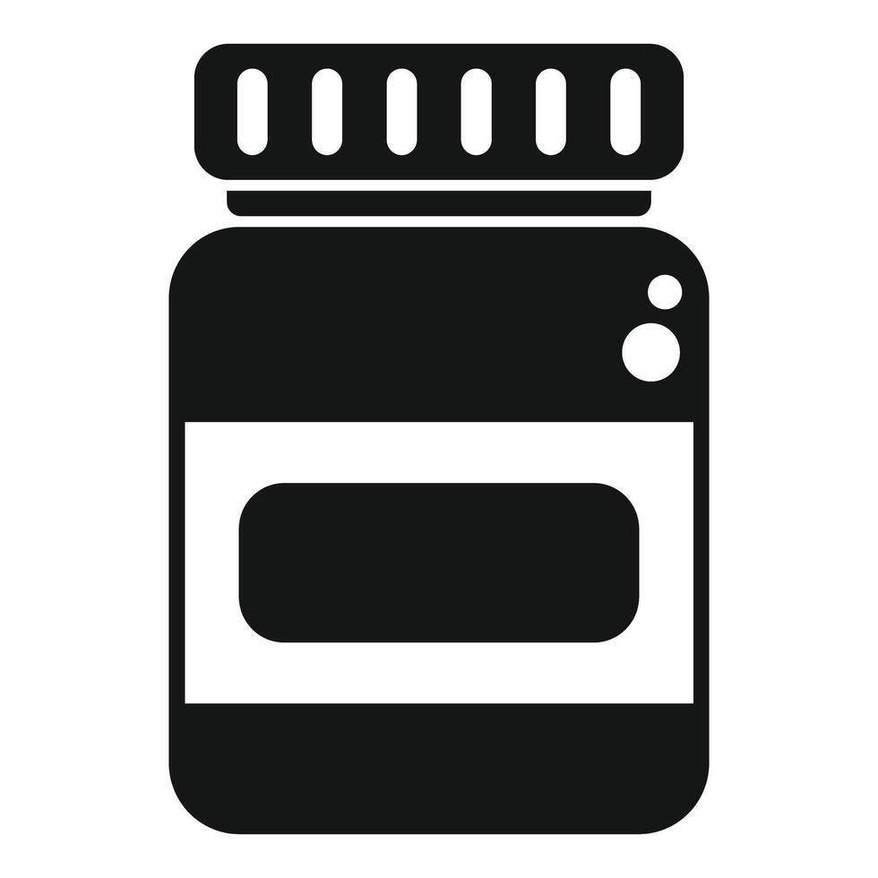 Black jar with blank label for food storage vector